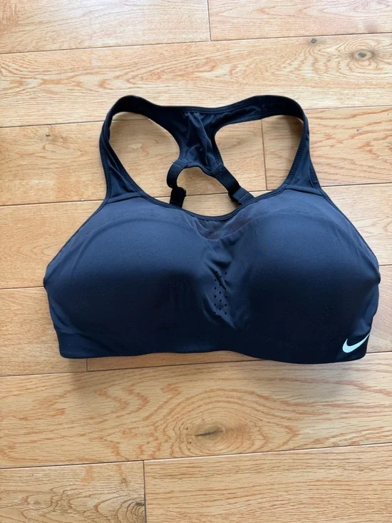 Nike Black Padded Racerback Sports Bra with Ventilation - Picture 1 of 4